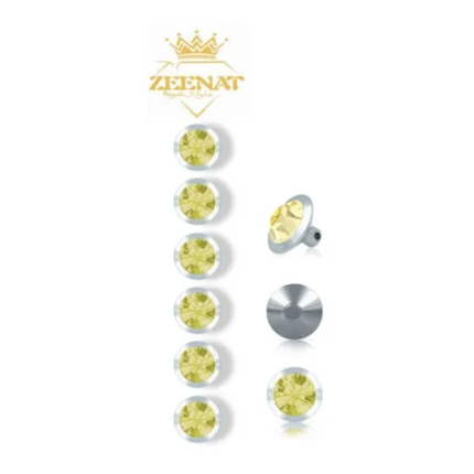 Zeenat Light Green Chrome Plated Brass Glass Buttons